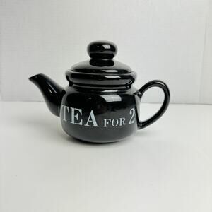 Vintage 1970's Black Ceramic "Tea for 2" Teapot